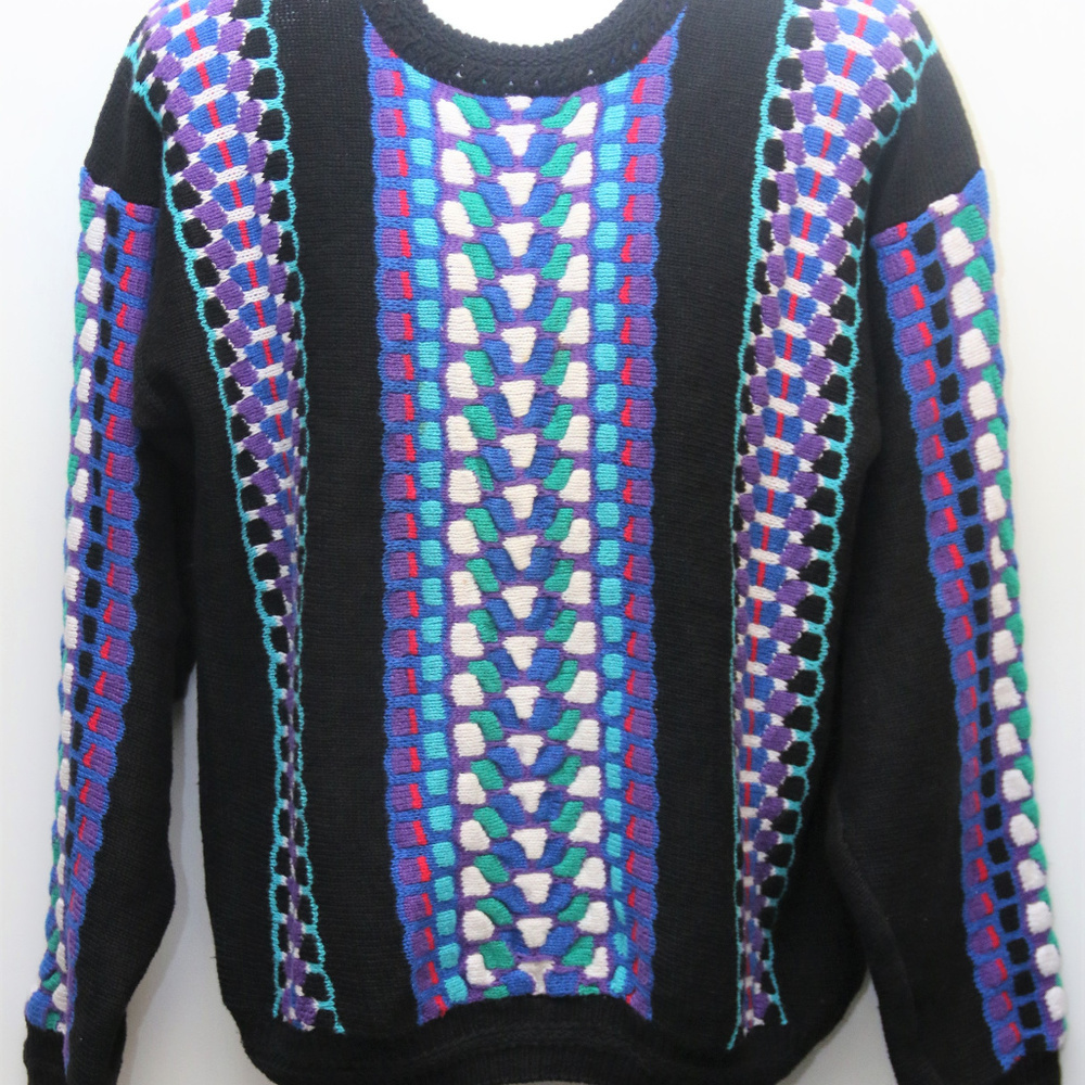 90's Vintage CONCRETE Abstract Patterned Sweater